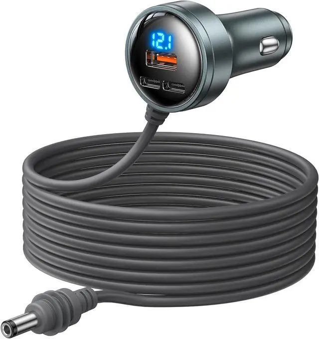 Main image of Starlink Mini Car Adapter 10FT DC Cable with Digital Voltage Display 4-in-1 12-24V Cigarette Lighter USB-C PD45W & USB-A 18W Fast Charging for Car/Truck/RV 18AWG for Outdoor