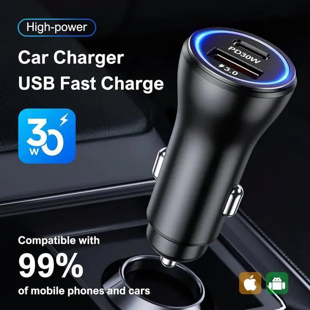 Alt view image 3 of 7 - Car Charger USB Car Phone Charger Dual Ports Car Adapter for iPhone 17 16 15 Pro Max/14/13/iPad S26/S25 Android Cell Phone