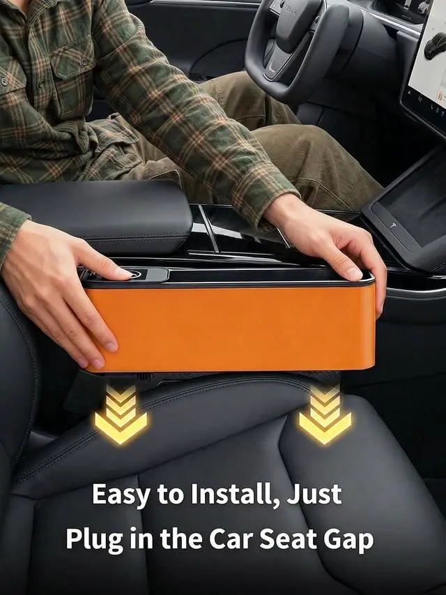 Alt view image 7 of 7 - 75W Retractable Car Charger with Car Seat Gap Filler 4 in1 Fast Charging Car Adapter Built-in 36W PD USB C Cable & Storage Organizer for Phone/Sunglasses/Cards No More Lost Items