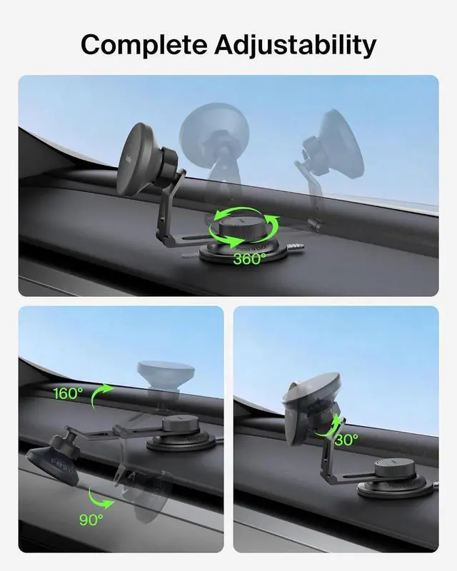 Alt view image 6 of 7 - Tesla Phone Mount Magnetic Wireless Car Mount for EV (Strong Magnet) w/ 3.3ft USB C Cable Qi2 MagSafe Compatible Fast Charging for iPhone 17/16/15 Model 3 Model Y etc. - Tesla Accessories
