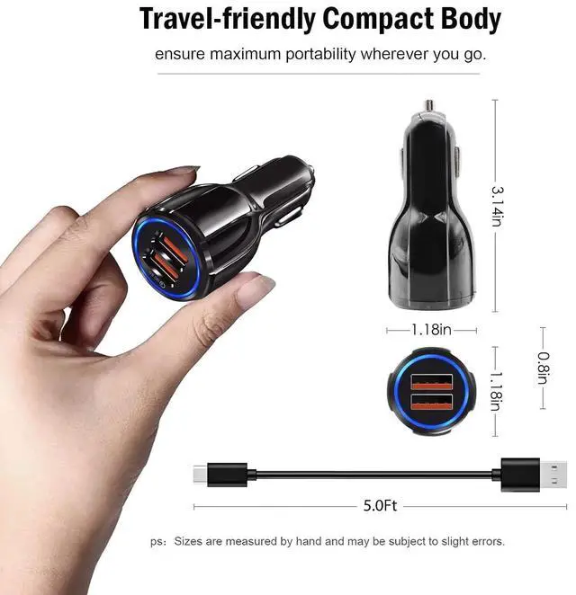 Alt view image 5 of 5 - Fast USB Car Type C Charger 30W Adapter for Moto G Power 2025/G Stylus/G Play/G Pure Edge Motorola One 5G Ace/Razr Carplay Cable for iPhone 16E 16 15 Pro Charging Galaxy & More Android Phone