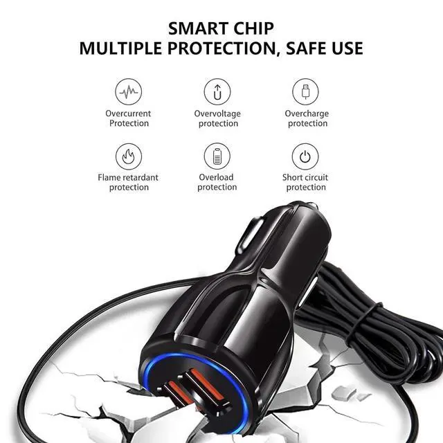 Alt view image 3 of 5 - Fast USB Car Type C Charger 30W Adapter for Moto G Power 2025/G Stylus/G Play/G Pure Edge Motorola One 5G Ace/Razr Carplay Cable for iPhone 16E 16 15 Pro Charging Galaxy & More Android Phone
