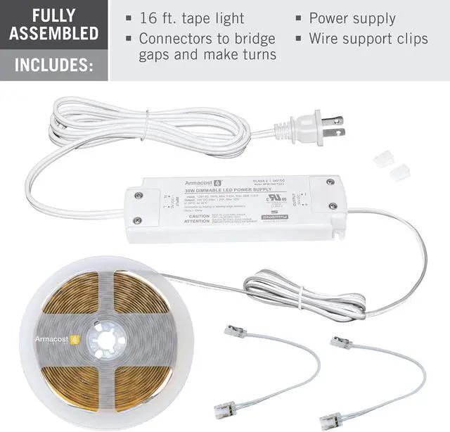 Alt view image 2 of 7 - RibbonFlex LUX AC Dimmable White COB LED Strip Light Kit Soft White 3000K 421570