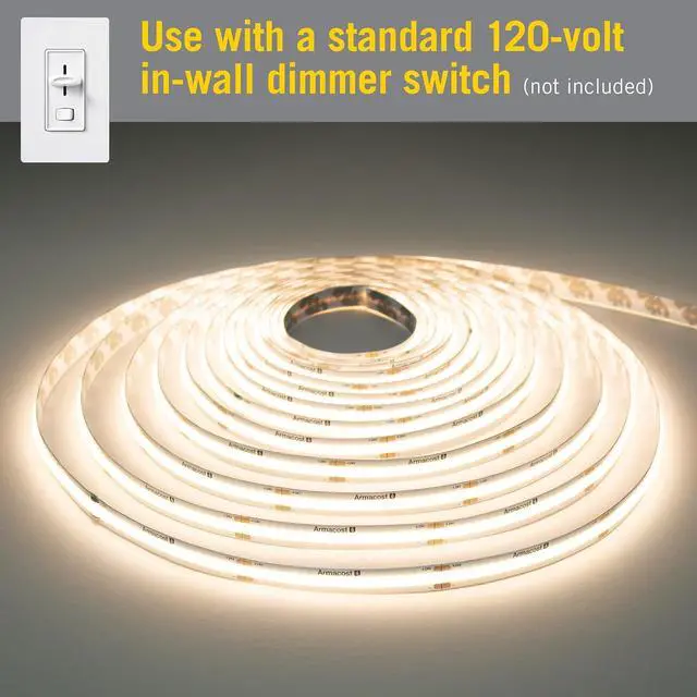 Alt view image 3 of 7 - RibbonFlex LUX AC Dimmable White COB LED Strip Light Kit Soft White 3000K 421570