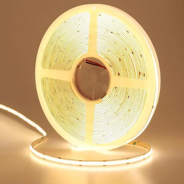 Main image of 49.2ft/15M DC 24V COB LED Strip Light Warm White 3000K 5760LEDs CRI 93+ 11000lm Uniform Glow IP20 Not Waterproof Flexible LED Tape Lights for DIY Cabinet Bedroom Home Decor(No Power Supply)