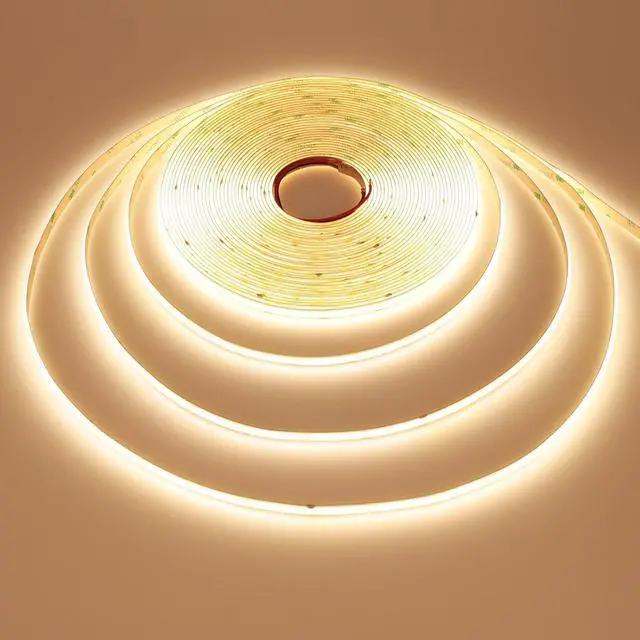 Alt view image 7 of 7 - 49.2ft/15M DC 24V COB LED Strip Light Warm White 3000K 5760LEDs CRI 93+ 11000lm Uniform Glow IP20 Not Waterproof Flexible LED Tape Lights for DIY Cabinet Bedroom Home Decor(No Power Supply)