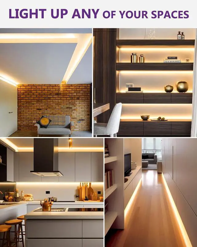 Alt view image 7 of 7 - 24V LED Strip Lights Warm White 2700K 26.2ft Cuttable Tape Backed 3oz PCB UL Listed 1325 Lumen/m CRI>95 IP20 Lighting for Bedroom Kitchen Under Cabinets (Power Source Not Included)
