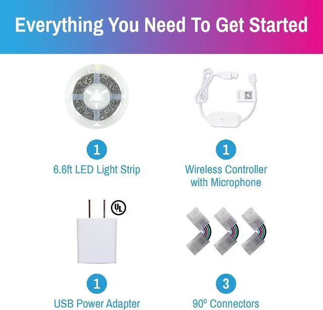 Alt view image 2 of 5 - 6.6ft. Smart USB LED Light Strip RGB+3000K Tunable 5VDC 3W 80CRI IP20 WiFi+BLE