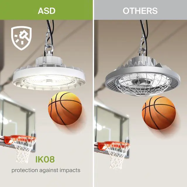 Alt view image 7 of 7 - 150W LED High Bay UFO Lighting Commercial Shop Ceiling Light ?3CCT Dimmable IP69K Waterproof ?23600LM 3000-5000K 120-277V DLC Premium & UL Listed ?for Warehouse Garage Workshop ?White