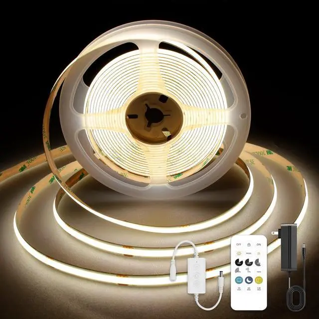 Main image of COB LED Strip Lights 9.84ft Natural White 4000K LED Light Strip DC24V Tape Light CRI93+ Bluetooth App Control Dimmable LED Strips for Bedroom Cabinet Living Room.
