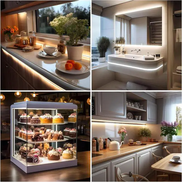 Alt view image 6 of 7 - Short LED Strip Lights 5V USB COB 6500K Bright White (3.28FT/3Pack) | 5W Small Not Dimmable Indoor Bedroom Kitchen DIY Home Decor Display Cabinet TV Lighting Light Strips