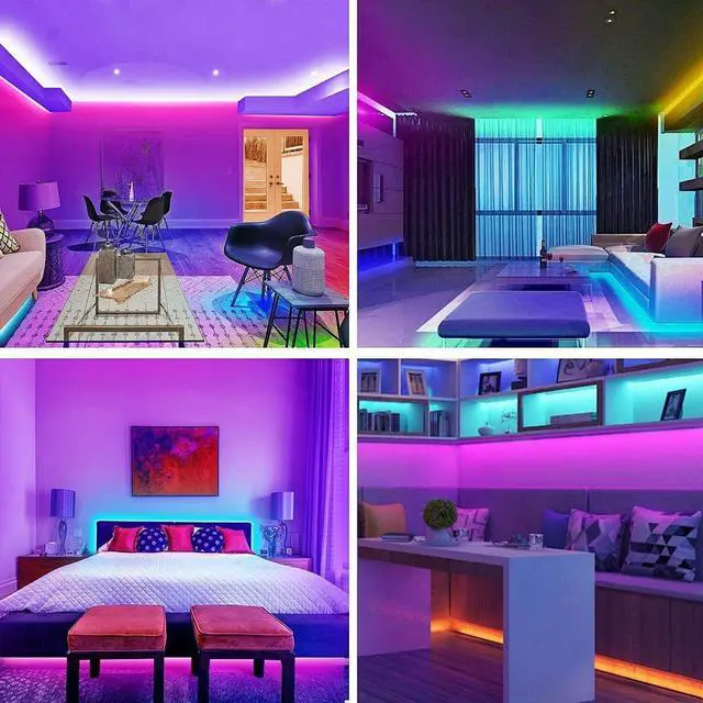 Alt view image 7 of 7 - LED Strip Lights 16.4FT SMD 5050 Waterproof 300LEDs RGB Flexible LED Light Strip Rope + 44Key IR Remote Controller for Bedroom TV Backlight Christmas Valentines(Not Include Power Adapter)