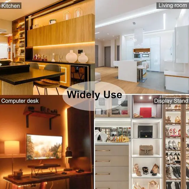 Alt view image 6 of 6 - CCT COB LED Strip Lights 9.8ft Dimmable 2700K-6500K 24V Tunable White LED Light Strip Kit High Density CRI 90+ LED Strips with Remote Controller and Power Supply for Bedroom Kitchen Home Lighting
