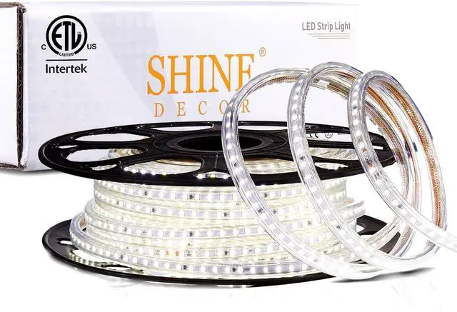 Main image of LED Strip Light 50FT 120VAC Super Bright 6337 Lumens Dimmable IP65 Waterproof for Outdoor Indoor 6500K Cool White Every 1.6ft Cuttable Proselect Lighting Strip 6x10mm ETL Listed