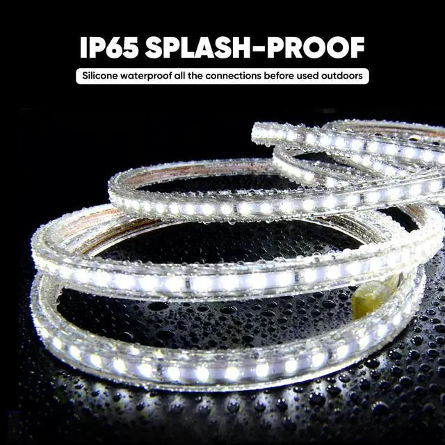 Alt view image 3 of 6 - LED Strip Light 50FT 120VAC Super Bright 6337 Lumens Dimmable IP65 Waterproof for Outdoor Indoor 6500K Cool White Every 1.6ft Cuttable Proselect Lighting Strip 6x10mm ETL Listed