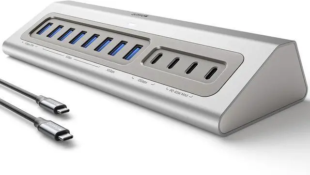 Main image of Powered USB Hub 15 in 1 USB 3.2 Hub USB C Hub with PD 100W USB C 45W Charge 10Gbps Data 8 USB A 65W Power Adapter 3.3FT Cable Aluminum USB Hub for PC Laptop Mac Mac mini iMac iPad