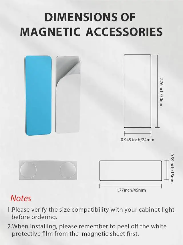 Alt view image 5 of 6 - Luimos Magnetic Adhesive Strip for Under Cabinet Lights 12PCS Iron Sheets + 4PCS Magnet Strips No Tools 1-Min Installation Universal for All Magnetic Cabinet Lights