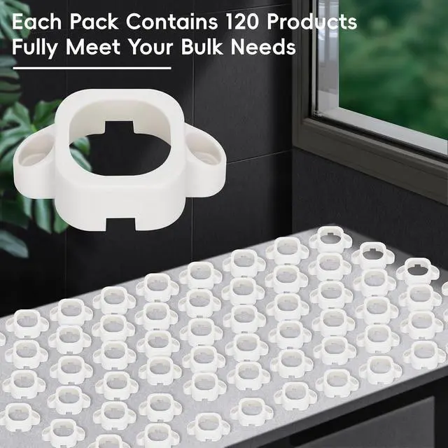 Alt view image 5 of 7 - Mounting 120Pcs Brackets Compatible with Govee Pro H706 H706 H806 Outdoor Lights Track Mount Kit for Govee Pro (White)