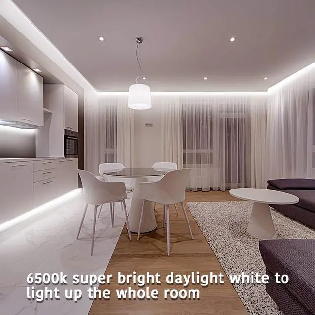 Alt view image 5 of 7 - White LED Strip Lights 40ft Dimmable LED Light Strip 6500K Bright Daylight White 24V 720 LEDs 2835 Tape Lights for Bedroom Kitchen Mirror Home Decoration(2 * 20ft)