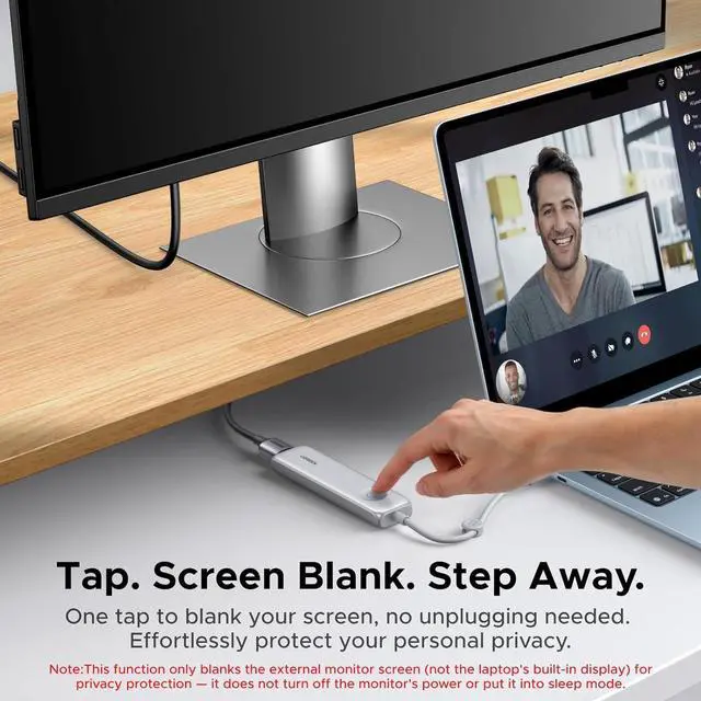 Alt view image 7 of 7 - USB C Hub 5-in-1 Revodok Slim Portable USB-C Adapter with 100W PD Charging 4K@60Hz HDMI 10Gbps USB 3.2 Data Ports Lock-Screen Button & Cable Clip for MacBook Air/Pro iPad Laptops