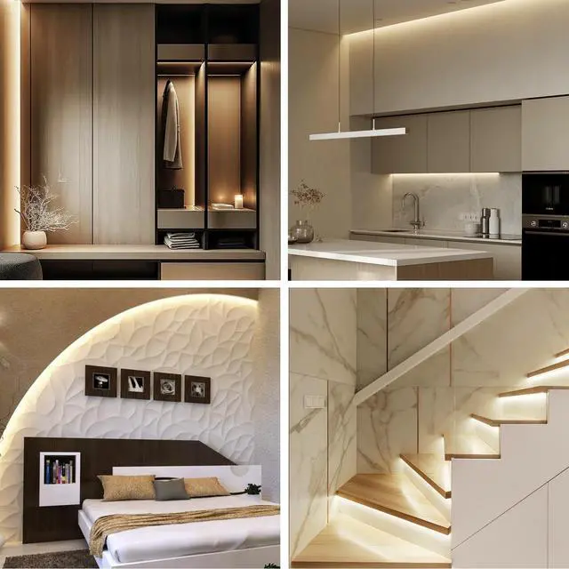Alt view image 3 of 7 - COB LED Strip Lights 3000K 65.6ft DC 24V Dimmable White Flexible LED Tape Light for Bedroom with Remote and app Control LED Tape Lights CRI90+ forLiving Room Shelf Cabinet Home Decoration