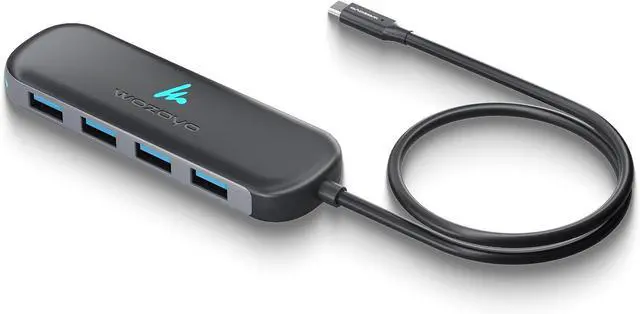 Main image of Type C to 4 Port USB 3.2 Hub 4XUSB 5 Gbps Data Transfer Upto 5Gbps Plug & Play Multiport Type C Hub with 30cm Cable Compatible with MacBook Tablet Smartphones and Type C Enabled Devices
