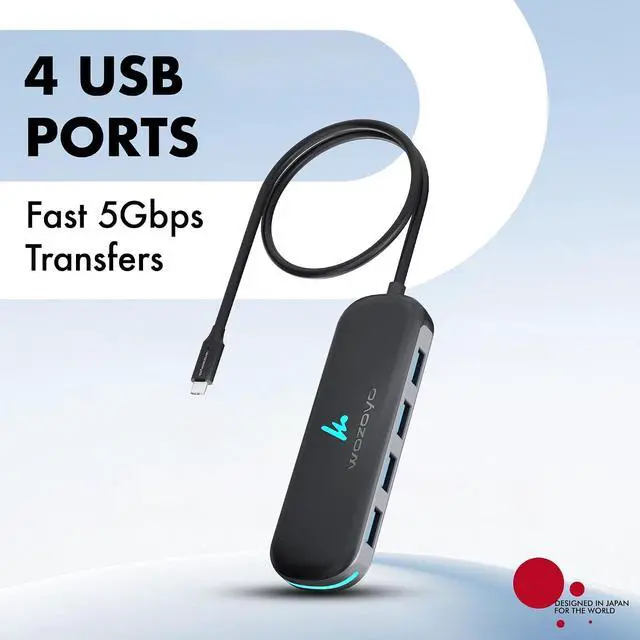 Alt view image 2 of 7 - Type C to 4 Port USB 3.2 Hub 4XUSB 5 Gbps Data Transfer Upto 5Gbps Plug & Play Multiport Type C Hub with 30cm Cable Compatible with MacBook Tablet Smartphones and Type C Enabled Devices
