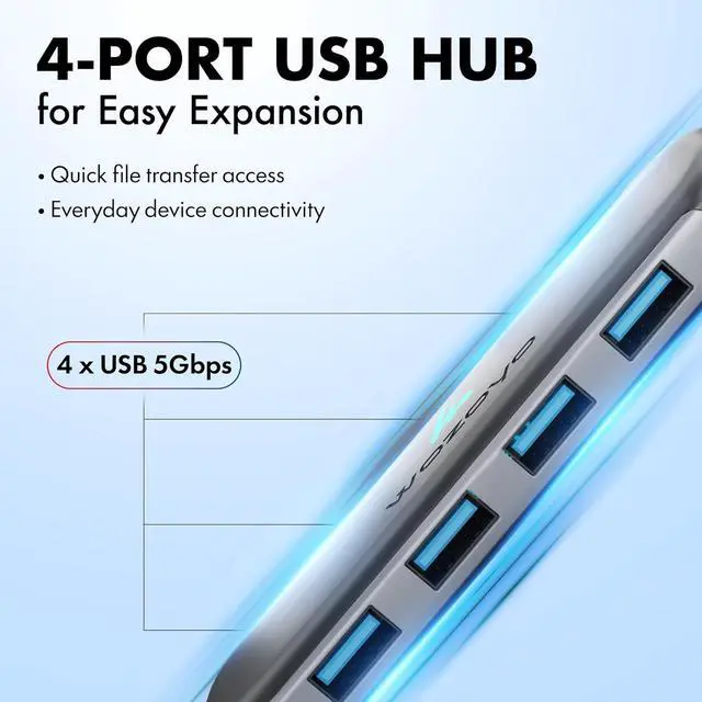 Alt view image 4 of 7 - Type C to 4 Port USB 3.2 Hub 4XUSB 5 Gbps Data Transfer Upto 5Gbps Plug & Play Multiport Type C Hub with 30cm Cable Compatible with MacBook Tablet Smartphones and Type C Enabled Devices