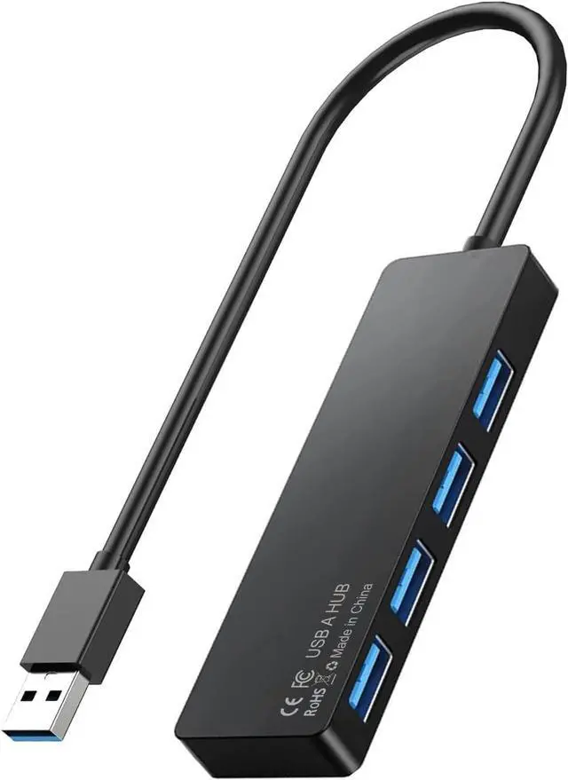 Main image of USB 3.0 Hub 4-Port Multiple USB A Splitter Plug and Play USB Extender Hub for Laptop/PC/Desktop Mouse Keyboard Flash Drive U Disk Printer Xbox HDD and More 0.8FT (Not a Charger)