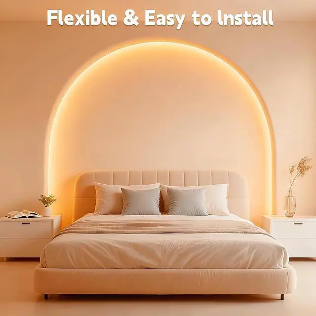 Alt view image 2 of 7 - Battery Powered COB LED Strip Lights 3.28ft Warm White LED Light Strip for Dorm Room Under Bed Shelves TV Backlight Closet Small Cuttable Tape Lights Small Battery Operated LED Lights for TV