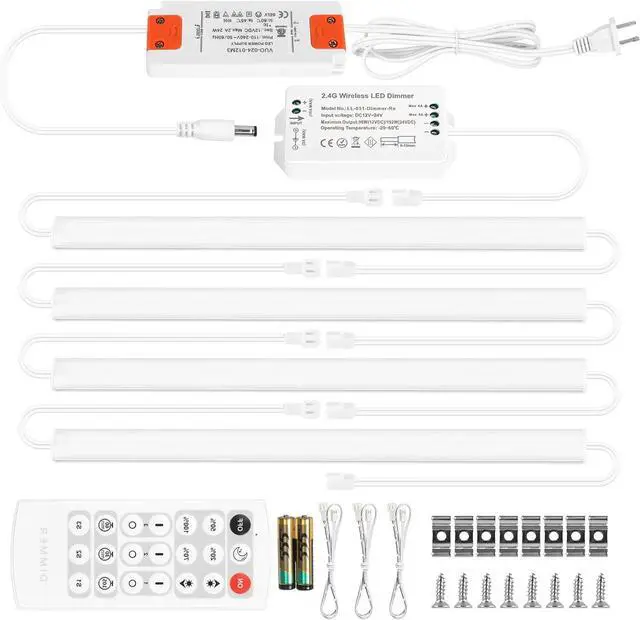 Main image of Kitchen Under Cabinet Lights Plug in. Slim. Super Bright. 21W. Dimmable. 1 Remote Controls Multiple Lighting Kits Synchronously. for Kitchen Cabinet Light Counter Lights Warm White 3000K.