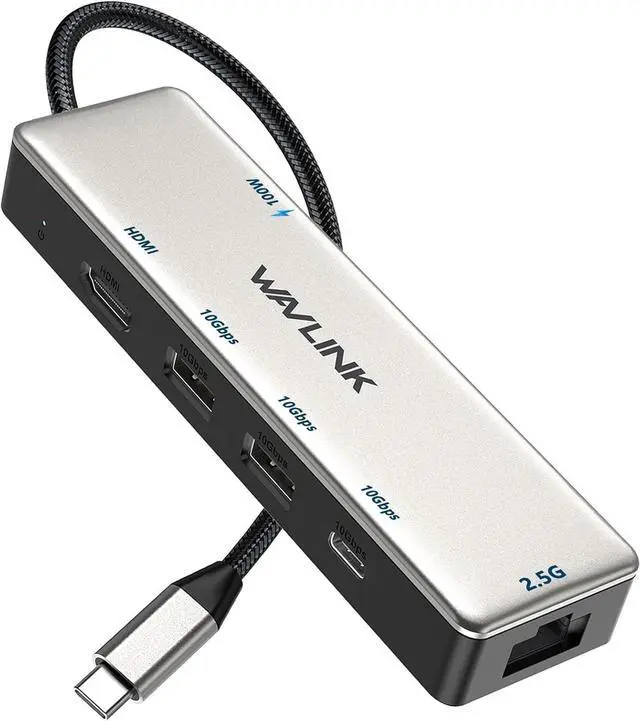 Main image of USB C Hub 2.5G Ethernet 10Gbps USB C Hub Multiport Adapter with 2.5Gb RJ45 Ports 4K@120Hz HDMI 3 * 10Gbps USB-A/C PD 85W for MacBook Neo/Pro/Air iPad HP
