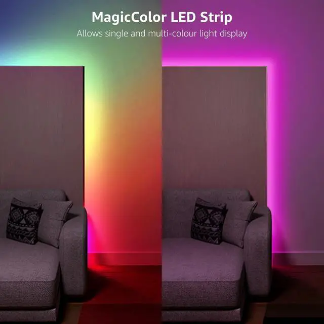 Alt view image 2 of 7 - LED Strip Lights 65.6ft Music Sync MagicColor Dreamcolor Light Strip with Remote Christmas Gifts for Men & Women 5050 RGB Lights for Bedroom Home Gaming Room Party Wall Decorations