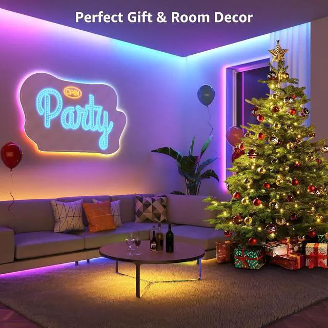 Alt view image 3 of 7 - LED Strip Lights 65.6ft Music Sync MagicColor Dreamcolor Light Strip with Remote Christmas Gifts for Men & Women 5050 RGB Lights for Bedroom Home Gaming Room Party Wall Decorations