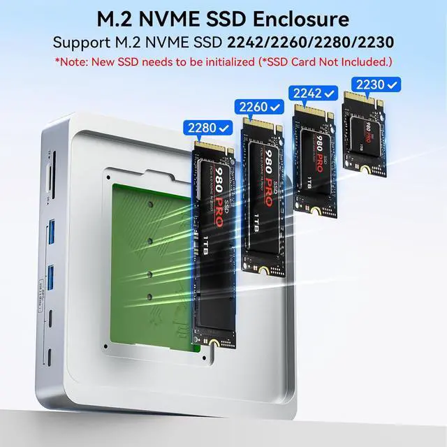 Alt view image 3 of 7 - 14-Port 10Gbps USB-C Hub for iMac 24 inch 2021/2023/2024 M1/M3/M4 5 USB-A & 2 USB-C 3.2 Ports 4K@60Hz HDMI 1Gbps Ethernet SD/TF Card Slot M.2 NVME Slot ( Not Included)
