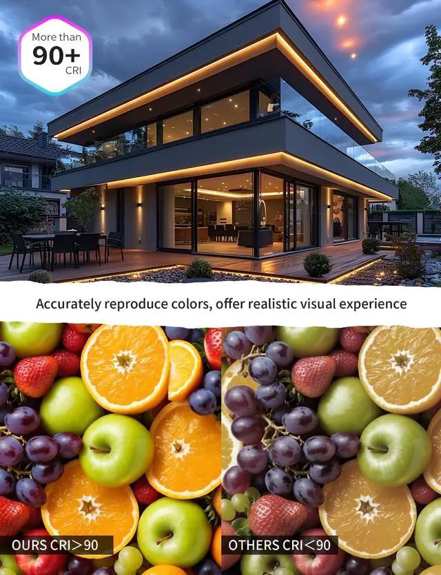 Alt view image 4 of 7 - 50FT COB LED Strip Light Outdoor Waterproof 15M Warm White 3000K Led Strip Lights Flexible 24V Remote & App Control Dimmable Led Tap Lighting for Room Bathroom Kitchen Patio Garden Cabinet Shelf