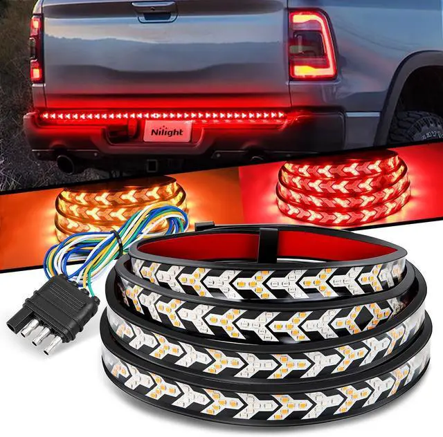 Main image of Truck Tailgate Light Strip 60Inch Arrow 540 LED with Red Running Brake Lights Amber Turn Signals Strobe Lights