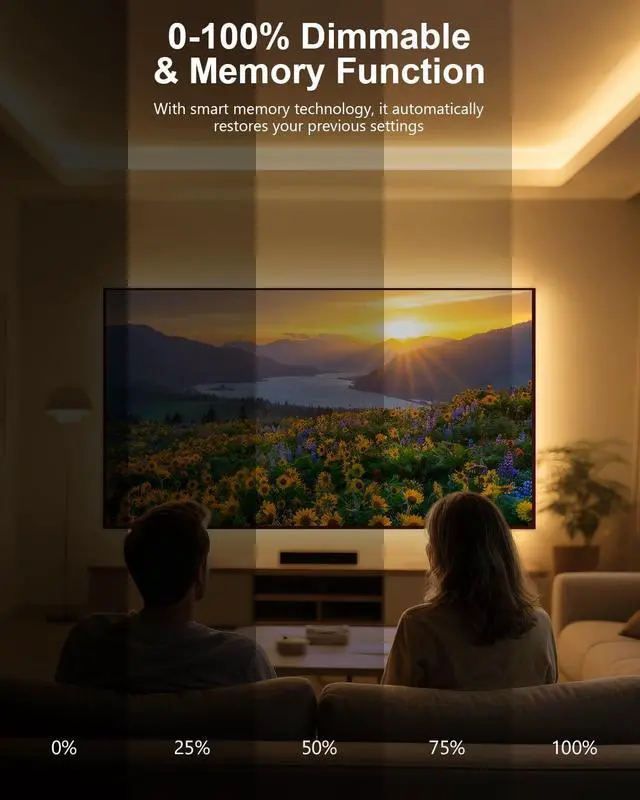 Alt view image 5 of 7 - COB LED Strip Light 16.4FT 3000K Warm White LED Rope Lights 24V Super Bright Dimmable Flexible LED Tape Light with APP Remote Control for TV Backlight Bedroom Cabinet Kitchen DIY Lighting