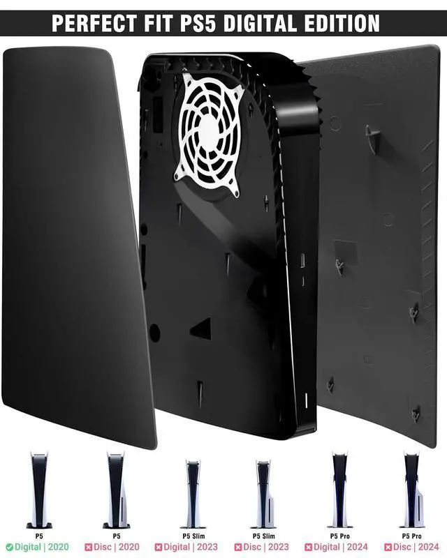 Alt view image 4 of 7 - Faceplate for Digital Edition Anti-Scratch Dustproof Case Replacement Cover Skin Fit for Console (Digital Version) Plates for Accessories Black - 2020 Standard Version