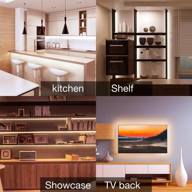 Alt view image 6 of 7 - Under Cabinet Lighting kit 10 PCS LED Strip Lights with Remote Dimmable Under Cabinet Lights for Kitchen Cabinet Counter TV Back Showcase 2700K-6500K Warm to Daylight White Timing 16.4ft