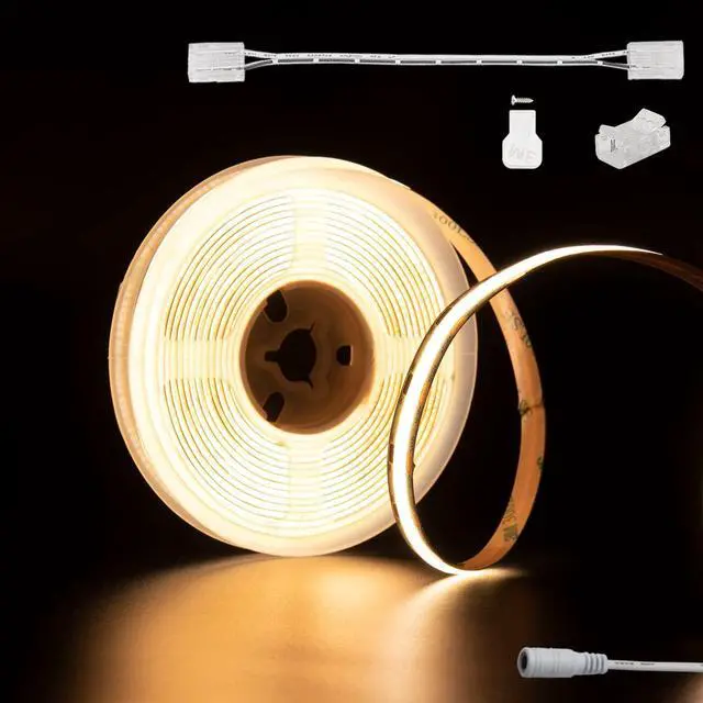 Main image of COB LED Strip Light 12V 18ft/5.5m Warm White 3000K 504LEDs/M Super Bright Flexible CRI93+ LED Rope Lights Bright for Kitchen Home DIY Lighting Projects(Power Supply&Controller Not Included)