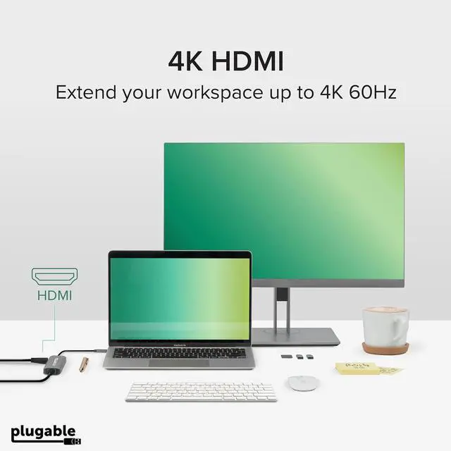 Alt view image 3 of 7 - 7-in-1 USB C Hub Driverless Multiport Adapter with Ethernet Single 4K60Hz HDMI 100W Pass-Through Charging 2X USB 3.0 SD/microSD for USB-C USB4 Thunderbolt Mac Windows Chromebook