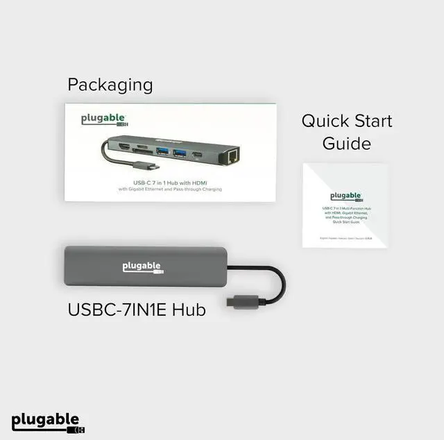 Alt view image 7 of 7 - 7-in-1 USB C Hub Driverless Multiport Adapter with Ethernet Single 4K60Hz HDMI 100W Pass-Through Charging 2X USB 3.0 SD/microSD for USB-C USB4 Thunderbolt Mac Windows Chromebook