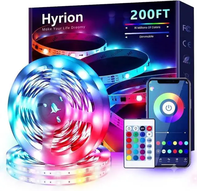 Main image of LED Strip Lights 200ft Music Sync LED Lights Strip for Bedroom RGB Color Changing Bluetooth LED Lights with Remote Smart APP Control