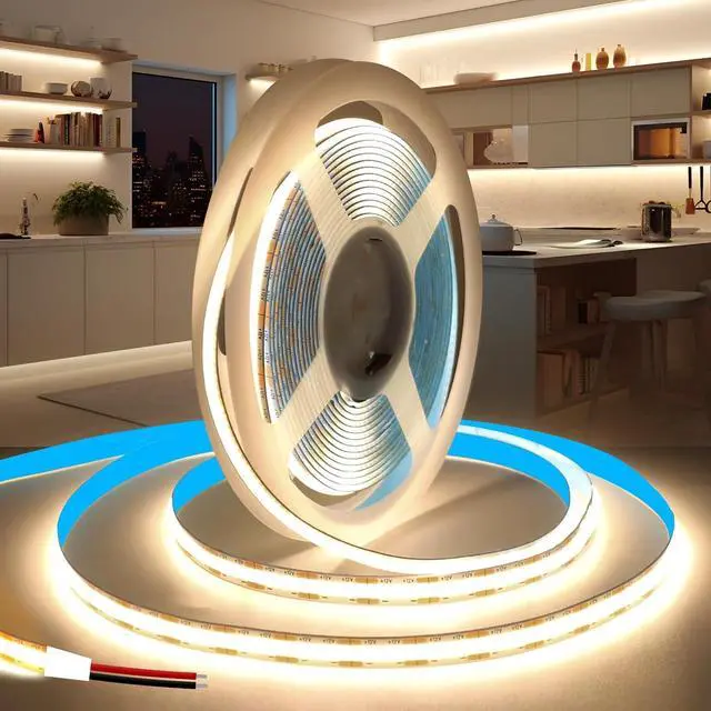 Main image of COB LED Strip Lights 16.4ft/5m 12V LED Light Strip Neutral White 4000K Under Cabinet Lighting Super Bright Flexible Tape Lights for Bedroom Mirror Kitchen Living Room(Power Supply Not Included)