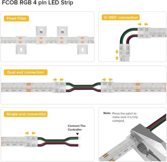 Alt view image 6 of 7 - FCOB COB RGB LED Strip Light UL Listed 810LEDs/m High Density Flexible Color Changing Light DC12V 16.4FT 10mm Width for Bedroom Cabinet Home Indoor Decor(No Adapter or Controller)