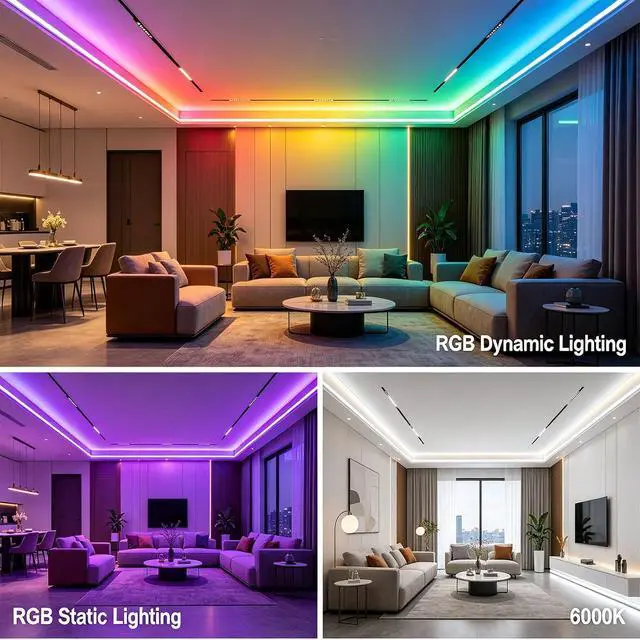 Alt view image 2 of 7 - RGBW IC COB LED Strip Kit Cool White 6000K 16.4FT 24V 480LEDs/M | WS2811 IC Addressable Music-Sync Dimmable Color Changing Multicolor RGB+CW LED Tape Kit for Bedroom Gaming Room Party Lights