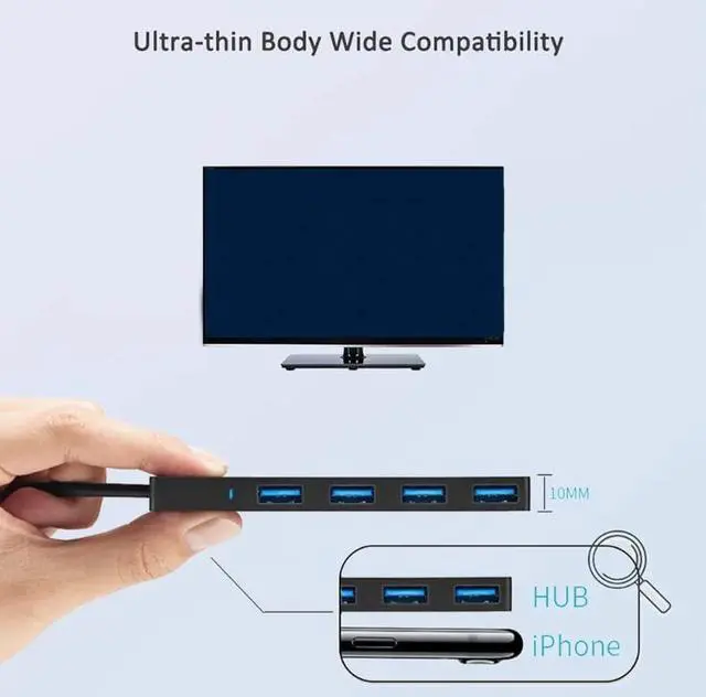 Alt view image 2 of 7 - USB Hub USB Splitter USB 4-Port Extender Multiport USB Adapter USB 3.0 Hub 4-Port USB Hub USB Splitter USB Expander for Laptop Xbox Flash Drive HDD Console Printer Camera Keyborad Mouse