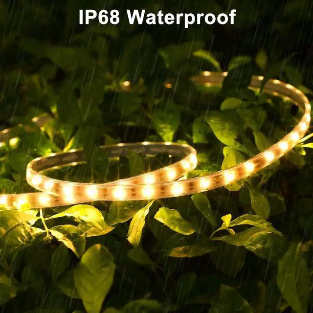 Alt view image 4 of 7 - 33Ft Solar Strip Lights Outdoor 640 LED Solar Strip Lights with 8 Modes Remote Timer Flexible Waterproof Tape Lights for Garden Yard Party Decor (Warm White)