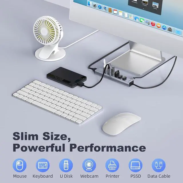 Alt view image 6 of 7 - USB C Hub with Ethernet 8-Port USB Hub 3.0 Multiport Hub with 3 USB-C &3 USB-A Port 5Gbps USB Splitter Gigabit Ethernet Aluminum USB Extender Hub Long Cable for MacBook Desktop Laptop PC